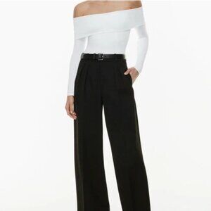 Aritzia Womens LG Contour Off-shoulder Longsleeve Bodysuit in White NEW